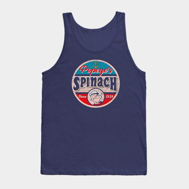 Popeye's Spinach Label Tank Top by Alema Art